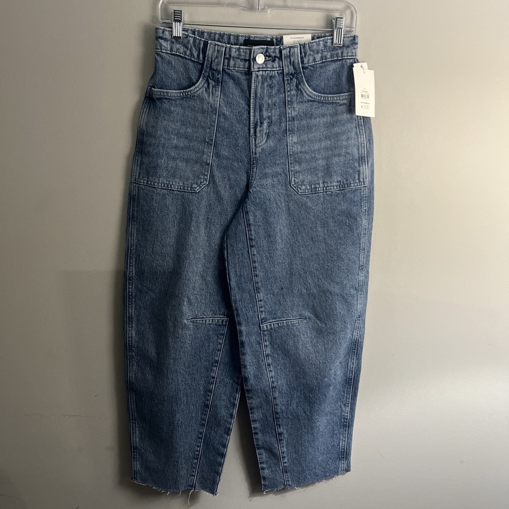 Nwt Free Assembly Women Jeans Carpenter Barrel Jn Sky Blue Índigo Wash Size 2